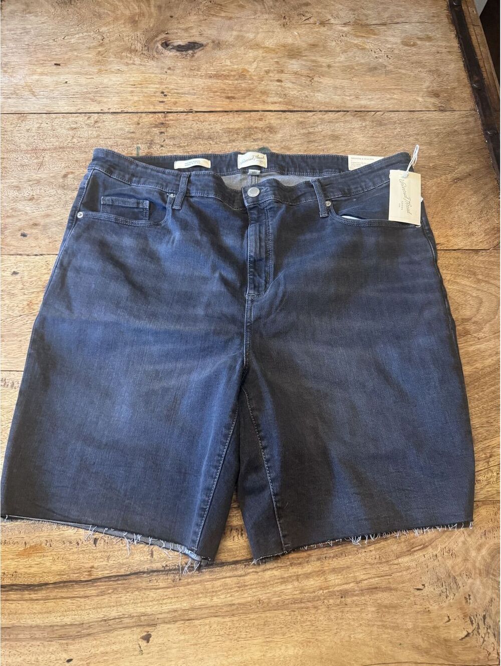 NWT Universal Thread Women's Plus Size 22W Black High-Rise Raw Hem Denim Shorts